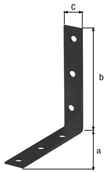 Produktbild Stuhlwinkel, verzinkt, schwarz, TxHxB 100x100x19 mm bild 2