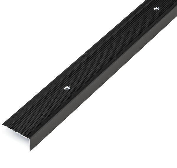 Produktbild Treppenkanten-Schutzprofil,gebohrt, Alu matt schwarz,LxBxHxS 1000x45x23x2,5mm bild 2