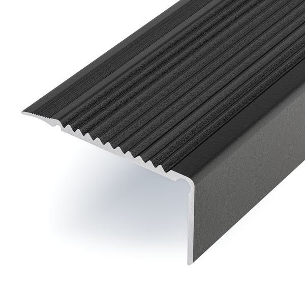 Produktbild Treppenkanten-Schutzprofil,gebohrt, Alu matt schwarz,LxBxHxS 1000x45x23x2,5mm bild 3