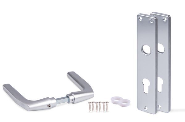 Alberts Türdrücker Paar Alu für Einsteckschlösser PZ 220x40mm Produktbild Alberts Türdrücker Paar Alu für Einsteckschlösser PZ 220x40mm