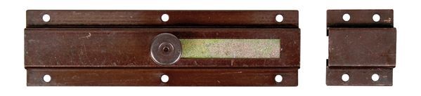 Alberts Türriegel mit Knopfgriff brüniert 200x57mm Schieberbreite 25mm Produktbild Alberts Türriegel mit Knopfgriff brüniert 200x57mm Schieberbreite 25mm