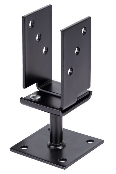 Produktbild Alberts U-Pfostenträger breitenverstellbar 71 - 131 mm verzinkt schwarz Aufschrauben