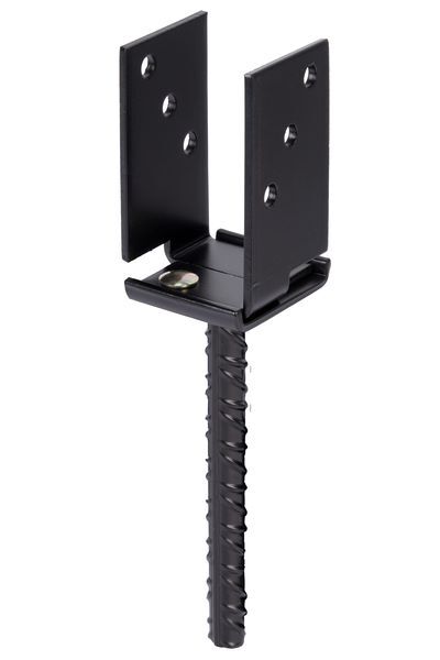Produktbild Alberts U-Pfostenträger breitenverstellbar 71 - 131 mm verzinkt schwarz Einbetonieren