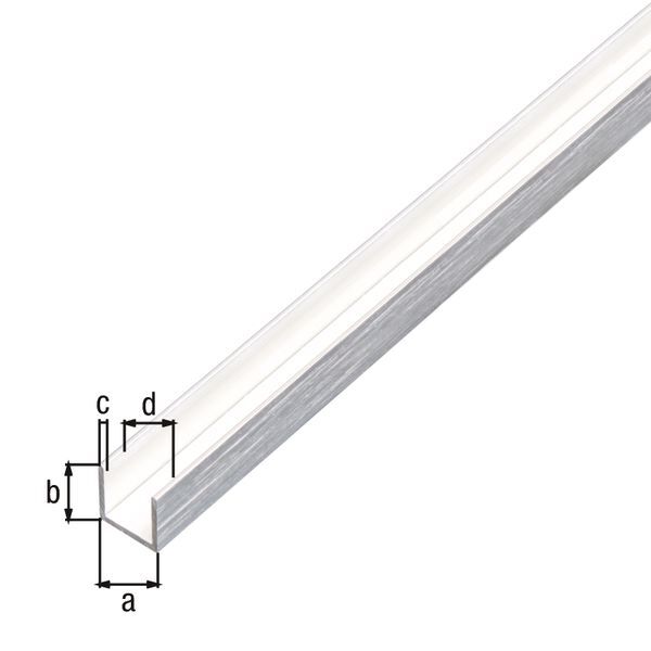 Alberts U Profil Alu edelstahldesign hell 1000 x 15 x 10 x 15 x 1 mm Produktbild Alberts U Profil Alu edelstahldesign hell 1000 x 15 x 10 x 15 x 1 mm bild 2