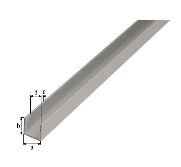 Alberts U Profil Alu silber eloxiert 2600 x 8,6 x 12 x 1,3 mm Produktbild Alberts U Profil Alu silber eloxiert 2600 x 8,6 x 12 x 1,3 mm bild 2