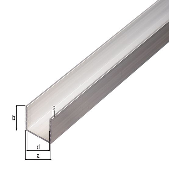 Alberts U Profil Alu silber eloxiert 2000x12x10x1,5mm Produktbild Alberts U Profil Alu silber eloxiert 2000x12x10x1,5mm