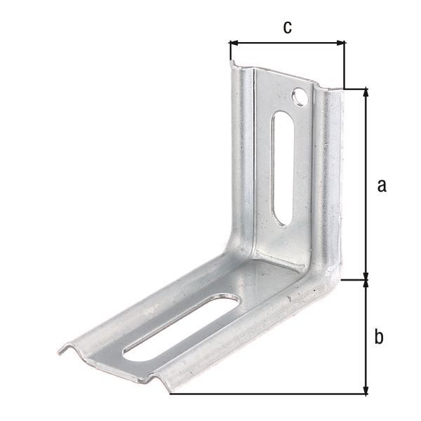 Alberts Verstellwinkel 90 Grad geprägt mit Langloch sendzimirverzinkt 50x70x30 mm Produktbild Alberts Verstellwinkel 90 Grad geprägt mit Langloch sendzimirverzinkt 50x70x30 mm bild 2
