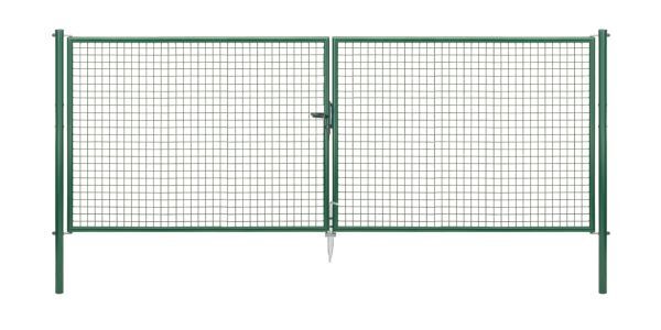 Alberts Wellengitter Doppeltor verzinkt grün lichte Breite 3928 mm Höhe 1500 mm Produktbild Alberts Wellengitter Doppeltor verzinkt grün lichte Breite 3928 mm Höhe 1500 mm bild 2