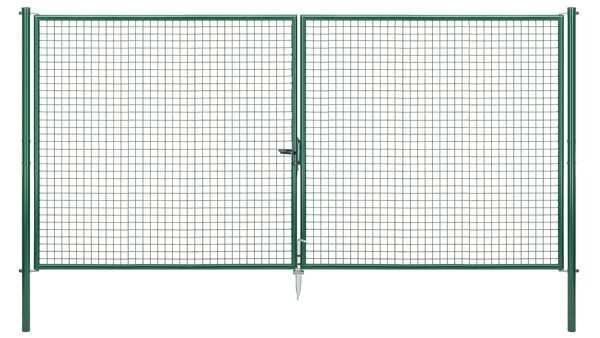 Alberts Wellengitter Doppeltor zinkph grün lichte Breite 3968 mm Höhe 2000 mm Produktbild Alberts Wellengitter Doppeltor zinkph grün lichte Breite 3968 mm Höhe 2000 mm
