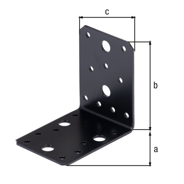 Produktbild Winkelverbinder, verzinkt, schwarz, TxHxB 90x90x65 mm bild 2