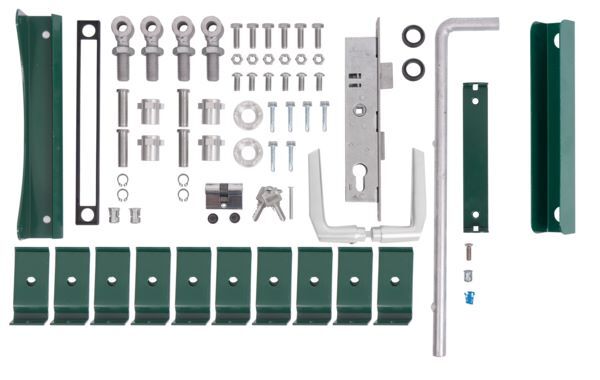 Alberts Zubehörset grün RAL 6005 für Doppeltor Flexo 1400 bis 2000 mm Höhe Produktbild Alberts Zubehörset grün RAL 6005 für Doppeltor Flexo 1400 bis 2000 mm Höhe