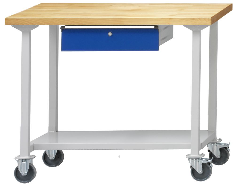 Anke Arbeitstisch fahrbar 1270x800x840mm verzinkte Stahlblechplatte 401.760 Produktbild Anke Arbeitstisch fahrbar 1270x800x840mm verzinkte Stahlblechplatte 401.760