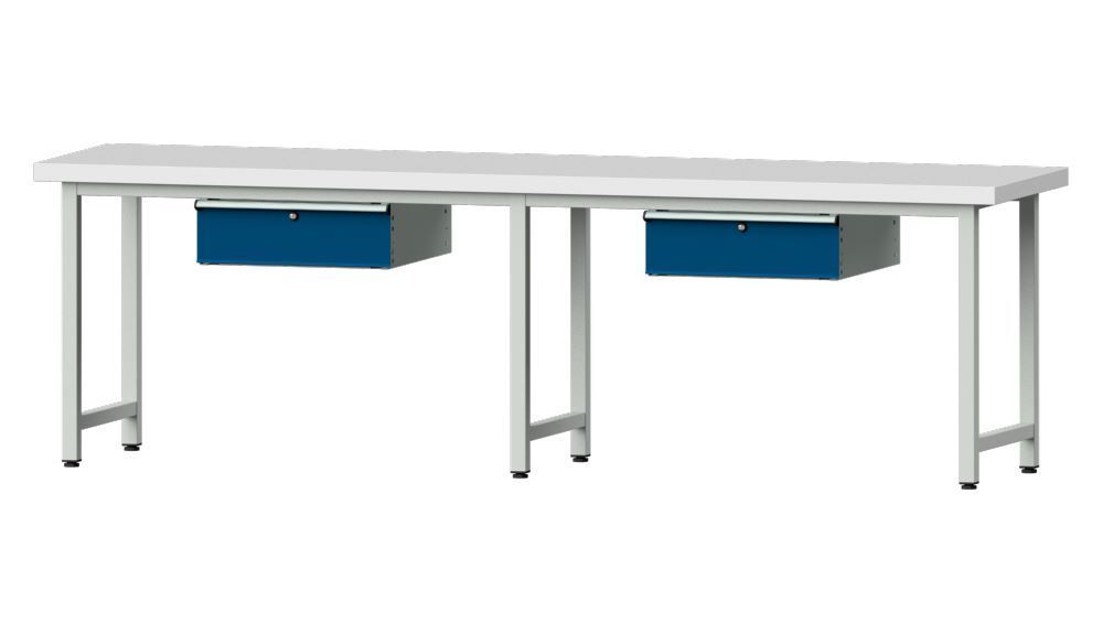 Anke Arbeitstisch Modell 93 RAL 7035 / 5010 Produktbild Anke Arbeitstisch Modell 93 RAL 7035 / 5010