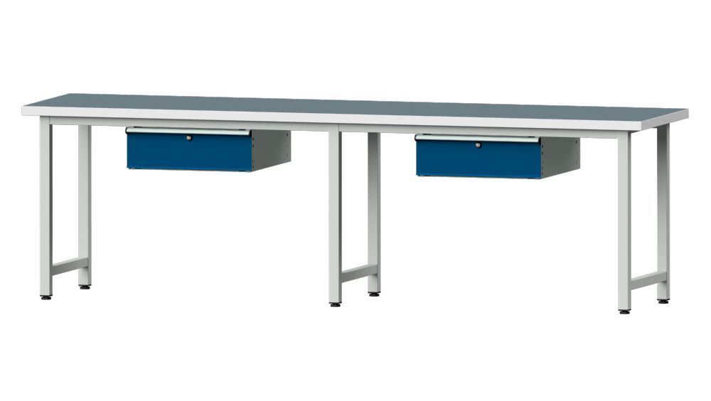Anke Arbeitstisch Modell 93 RAL 7035/5010 2800 x 700 x 840 mm Produktbild Anke Arbeitstisch Modell 93 RAL 7035/5010 2800 x 700 x 840 mm