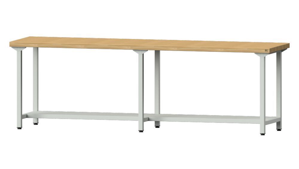 Anke Arbeitstisch Modell 91 RAL 7035 Buche-Massiv-Platte 50 mm Produktbild Anke Arbeitstisch Modell 91 RAL 7035 Buche-Massiv-Platte 50 mm