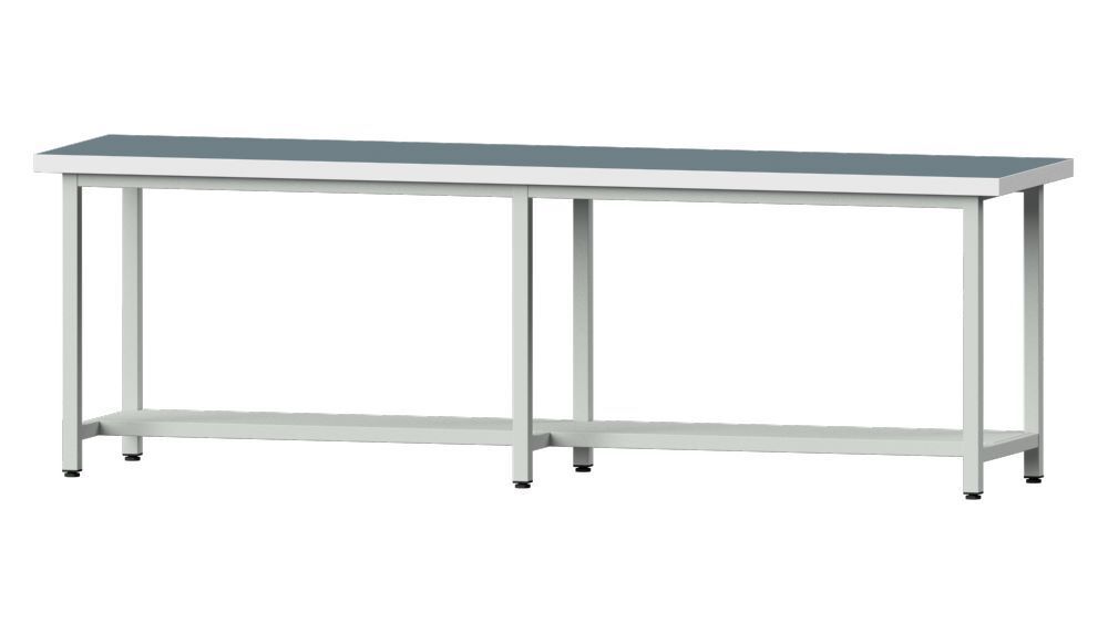 Anke Arbeitstisch Modell 91 RAL 7035 Breite 2800 mm Produktbild Anke Arbeitstisch Modell 91 RAL 7035 Breite 2800 mm