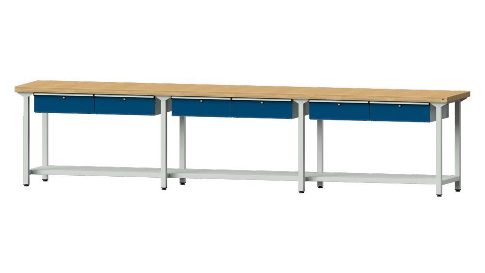 Anke Arbeitstisch Modell 105 Buche-Massiv-Platte 50 mm 6 x Hängeschubladen Produktbild Anke Arbeitstisch Modell 105 Buche-Massiv-Platte 50 mm 6 x Hängeschubladen