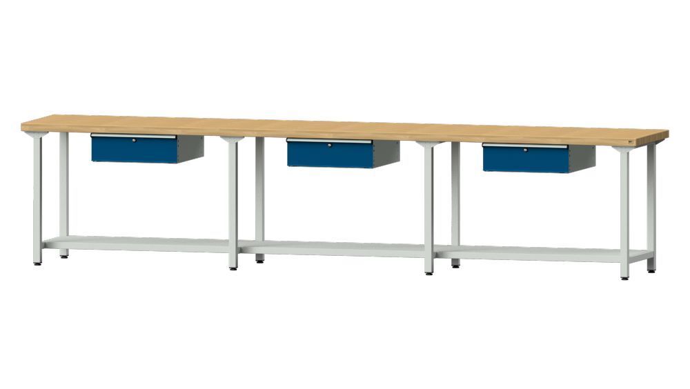 Anke Arbeitstisch Modell 103 Buche-Massiv-Platte 50 mm mit 3 x Hängeschubladen Produktbild Anke Arbeitstisch Modell 103 Buche-Massiv-Platte 50 mm mit 3 x Hängeschubladen