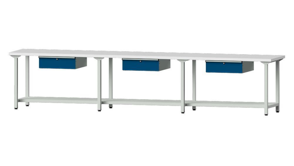 Anke Arbeitstisch Modell 103 RAL 7035 / 5010 Platte Höhe 40 mm Produktbild Anke Arbeitstisch Modell 103 RAL 7035 / 5010 Platte Höhe 40 mm