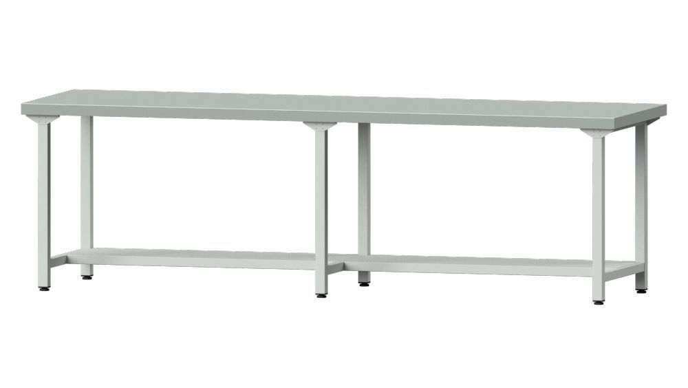 Anke Arbeitstisch Modell 191 Arbeitsplatte Höhe 50 mm RAL 7035 Produktbild Anke Arbeitstisch Modell 191 Arbeitsplatte Höhe 50 mm RAL 7035