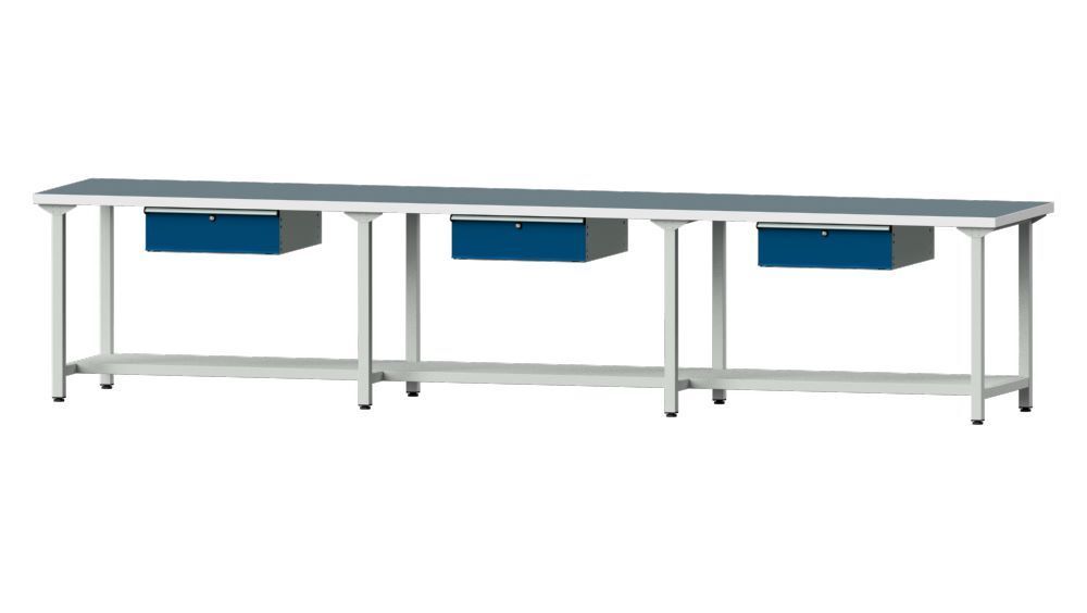 Anke Arbeitstisch Modell 203 mit Universalplatte RAL 7035 / 5010 Produktbild Anke Arbeitstisch Modell 203 mit Universalplatte RAL 7035 / 5010