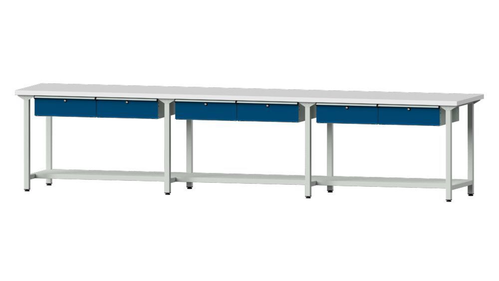 Anke Arbeitstisch Modell 205 mit 6 x Hängeschubladen Produktbild Anke Arbeitstisch Modell 205 mit 6 x Hängeschubladen