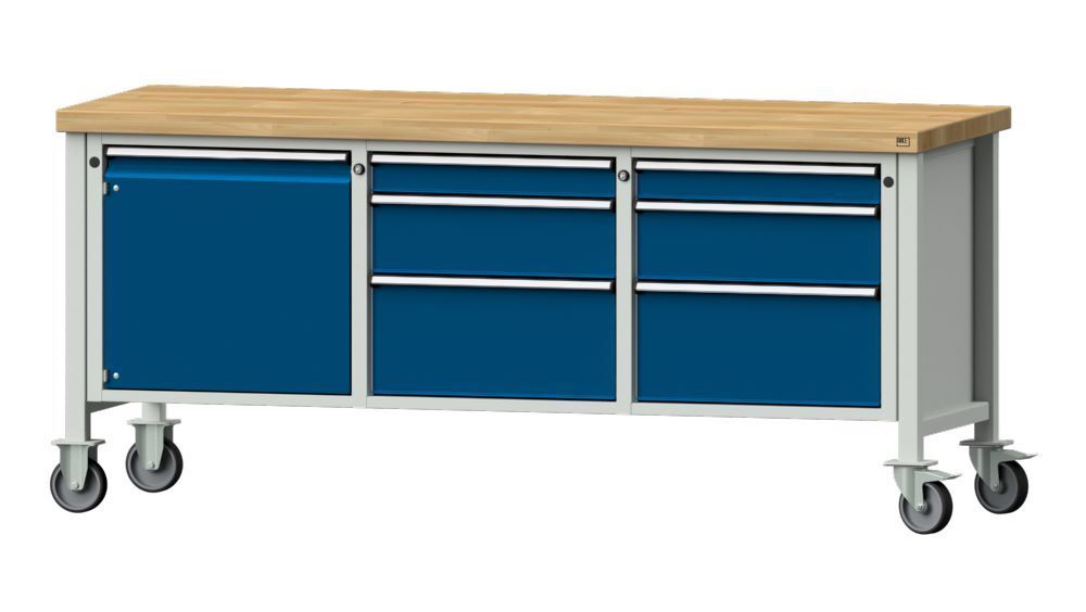 Anke Kastenwerkbank Serie V 2000 Modell 125 V RAL 7035/5010 fahrbar Produktbild Anke Kastenwerkbank Serie V 2000 Modell 125 V RAL 7035/5010 fahrbar