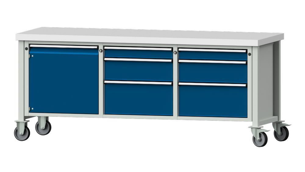 Anke Kastenwerkbank Serie V 2000 Modell 125 V fahrbar RAL 7035 / 5010 Produktbild Anke Kastenwerkbank Serie V 2000 Modell 125 V fahrbar RAL 7035 / 5010