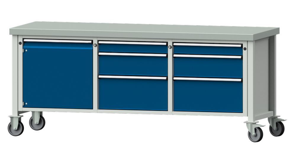 Anke Kastenwerkbank Serie V 2000 RAL 7035 / 5010 Modell 125 V fahrbar Produktbild Anke Kastenwerkbank Serie V 2000 RAL 7035 / 5010 Modell 125 V fahrbar