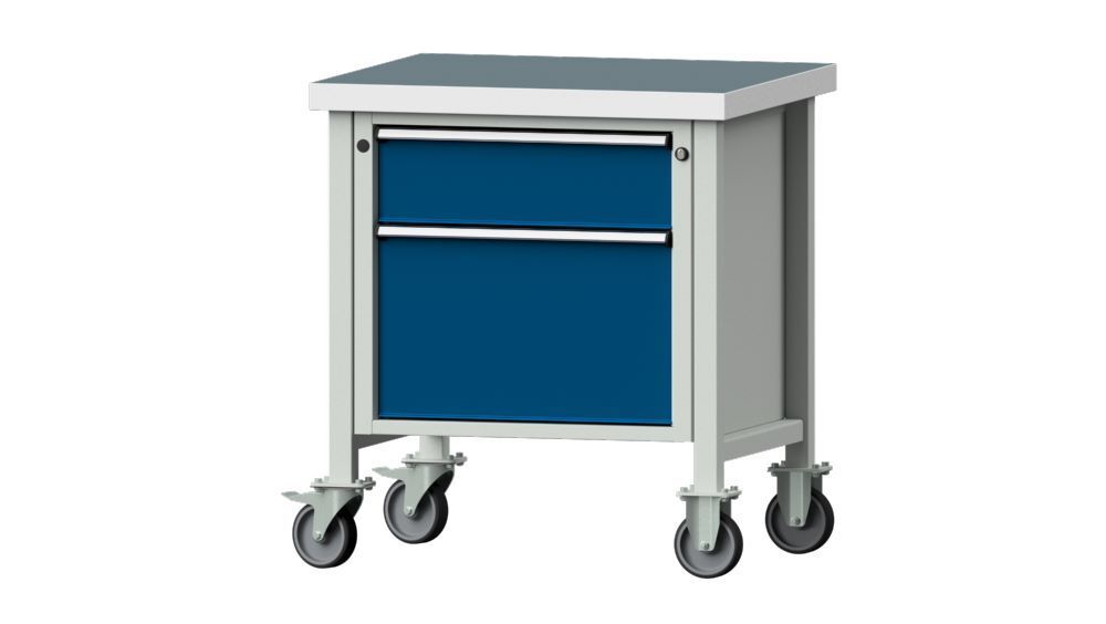 Anke Kastenwerkbank Serie V 800 Modell 55 V fahrbar RAL 7035 / 5010 Universalplatte Produktbild Anke Kastenwerkbank Serie V 800 Modell 55 V fahrbar RAL 7035 / 5010 Universalplatte