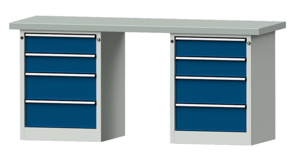 Anke Kombiwerkbank Serie V 2000 Modell 840 V 2000 x 700 x 900 mm RAL 7035 / 5010 Produktbild Anke Kombiwerkbank Serie V 2000 Modell 840 V 2000 x 700 x 900 mm RAL 7035 / 5010