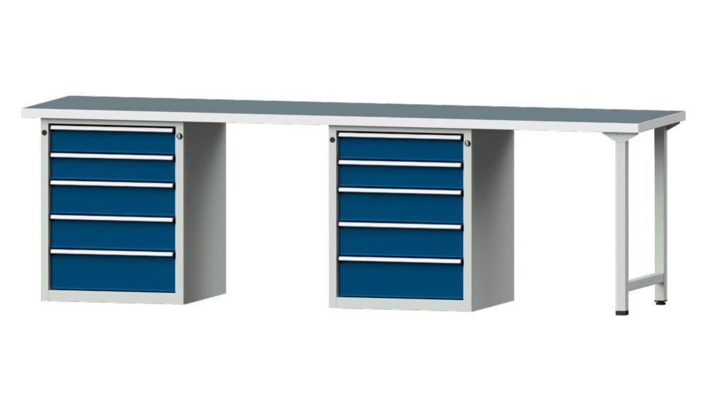 Produktbild Anke Kombiwerkbank Serie V 2800 Modell 915 V RAL 7035 / 5010 2 Arbeitsplätze