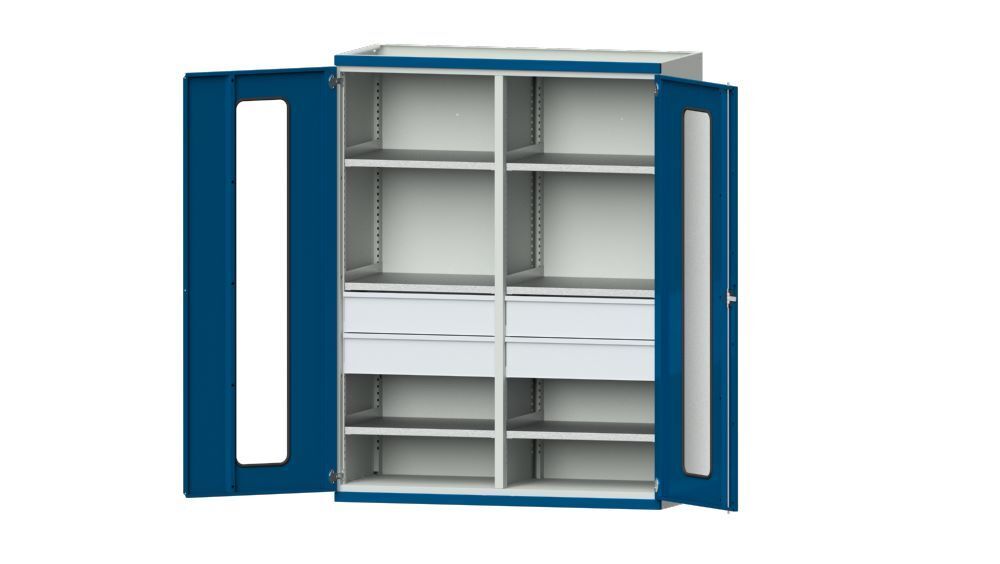 Anke Schwerlastschrank mit Plexiflügeltüren 1485 mm breit Serie V Modell 402 Produktbild Anke Schwerlastschrank mit Plexiflügeltüren 1485 mm breit Serie V Modell 402