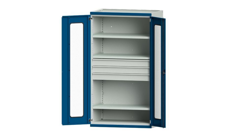 Anke Schwerlastschrank mit Plexiglas Serie V Modell 103 RAL 7035 5010 Produktbild Anke Schwerlastschrank mit Plexiglas Serie V Modell 103 RAL 7035 5010