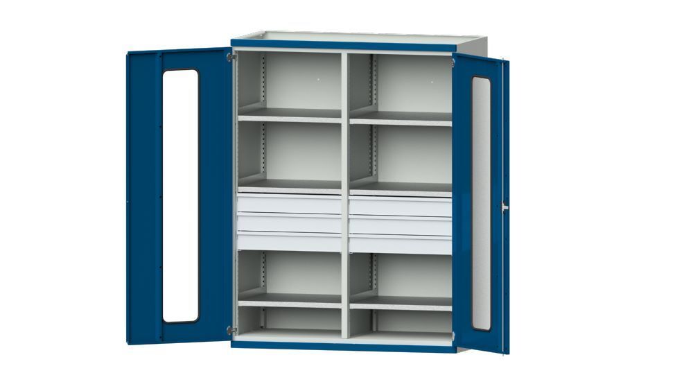Anke Schwerlastschrank mit Plexiglastüren Serie V Modell 403 RAL 7035 5010 Anke Schwerlastschrank mit Plexiglastüren Serie V Modell 403 RAL 7035 5010