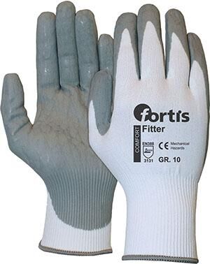 Fortis Handschuhe Strickhandschuhe Fitter Foam, Gr. 9, weiß-grau Fortis Handschuhe Strickhandschuhe Fitter Foam, Gr. 9, weiß-grau
