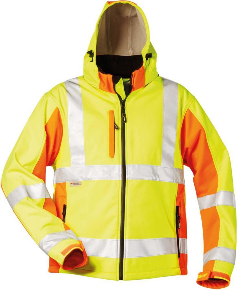 Elysee Warnsoftshelljacke Adam, Gr. 3XL, gelb/orange Produktbild Elysee Warnsoftshelljacke Adam, Gr. 3XL, gelb/orange