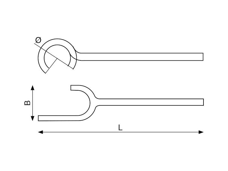 Produktbild 60-mm-Ventilschlüssel aus Aluminiumbronze, funkenfrei, 490 mm bild 2