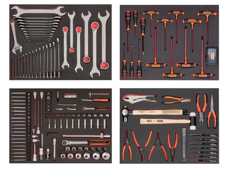 Produktbild Bahco Autoreparatur Werkzeugsatz mit 4 Schaumstoff Einlagen 177 teilig