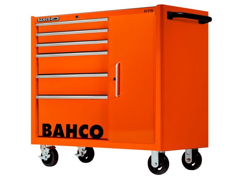 Produktbild C75-Werkstattwagen der Classic Serie mit 6 Schubladen und Seitenschrank, orange, bild 3