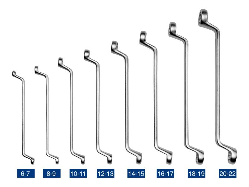 Produktbild Doppelringschlüssel-Satz, tiefgekröpft, 6x7-20x22, 8 Stück in Tasche bild 2