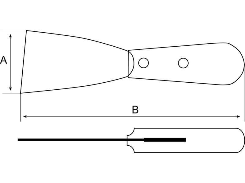 Produktbild Farbschaber mit Kohlenstoffstahl-Klinge und Holzgriff, 90 × 229 mm bild 2