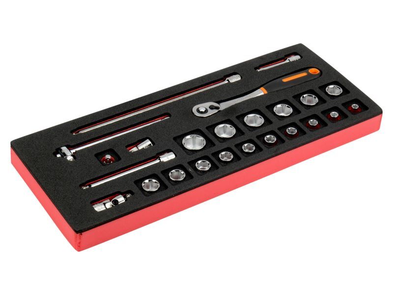 Produktbild Fit&Go 1/3 Einlage mit 3/8"-Steckschlüssel-Einsätzen und birnenförmigen Knarren  bild 2