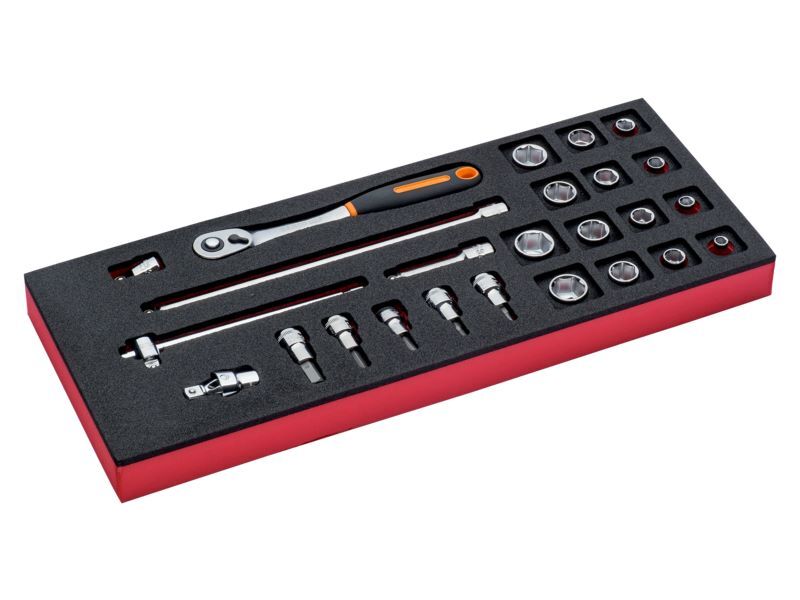 Produktbild Bahco Fit&Go 1/3 Einlage mit 3/8 Zoll Steckschlüssel Einsätzen