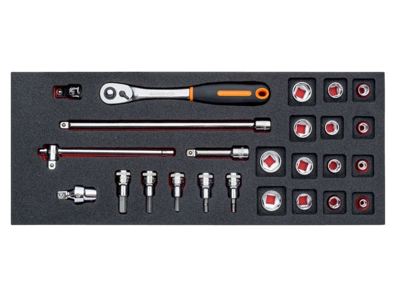 Produktbild Fit&Go 1/3 Einlage mit 3/8"-Steckschlüssel-Einsätzen und birnenförmigen Knarren  bild 2