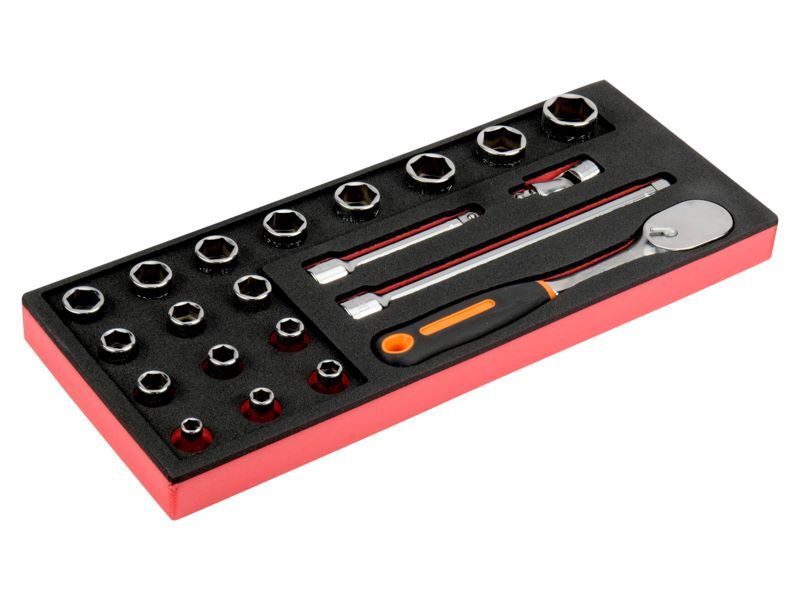 Produktbild Fit&Go 1/3 Einlage mit 1/2"-Steckschlüssel-Einsätzen und birnenförmigen Knarren  bild 2