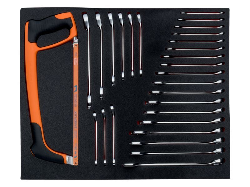 Produktbild Bahco Fit&Go 3/3 Schaumstoffeinlage Satz Schraubenschlüssel und Metallsäge 28 Teile