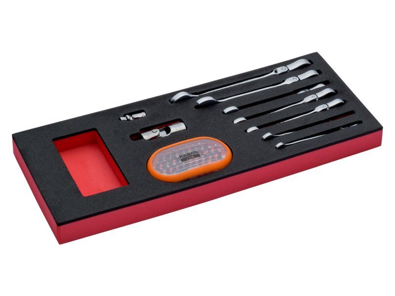 Produktbild Fit&Go 1/3 Schaumstoffeinlage Knarren-Ring-Maulschlüssel-Satz – 40-teilig bild 2