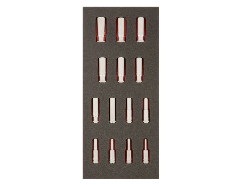 Produktbild Fit&Go 1/3 Schaumstoffeinlage 3/8"-Steckschlüsseleinsätze, lang - 14-teilig bild 2