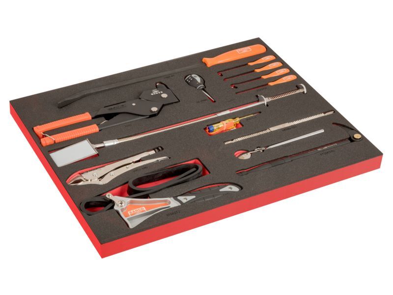 Produktbild Bahco Fit&Go 3/3 Schaumstoffeinlage mit Lasergravur diverses Werkzeug 14 Teile